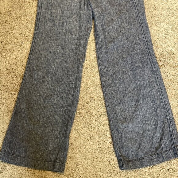PILCRO AND THE LETTERPRESS Linen Blend Wide Leg Pants Women's 0P Heather Blue - Picture 4 of 14